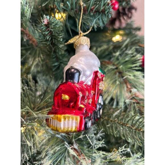 Thomas Pacconi Glass Train Christmas Ornament With Glitter Accents - Picture 3 of 3